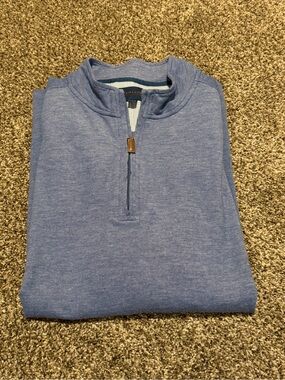 Fairlane Performance Piqué Quarter Zip Pullover Men’s XXL Blue Stretch